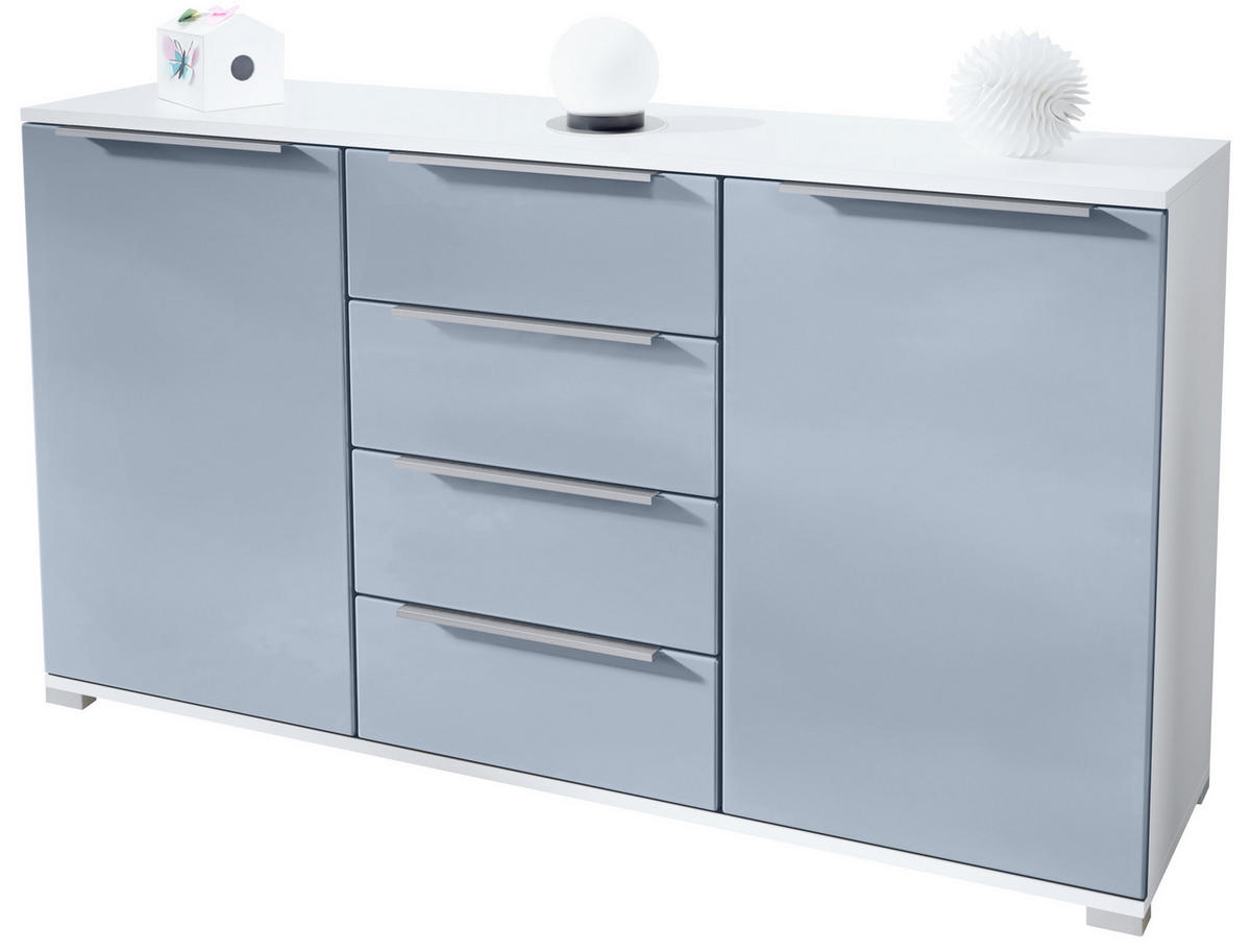 SIDEBOARD Linio Denim matt - Pastellblau, Holzwerkstoff (138.5/75.5/35cm) - Vladon