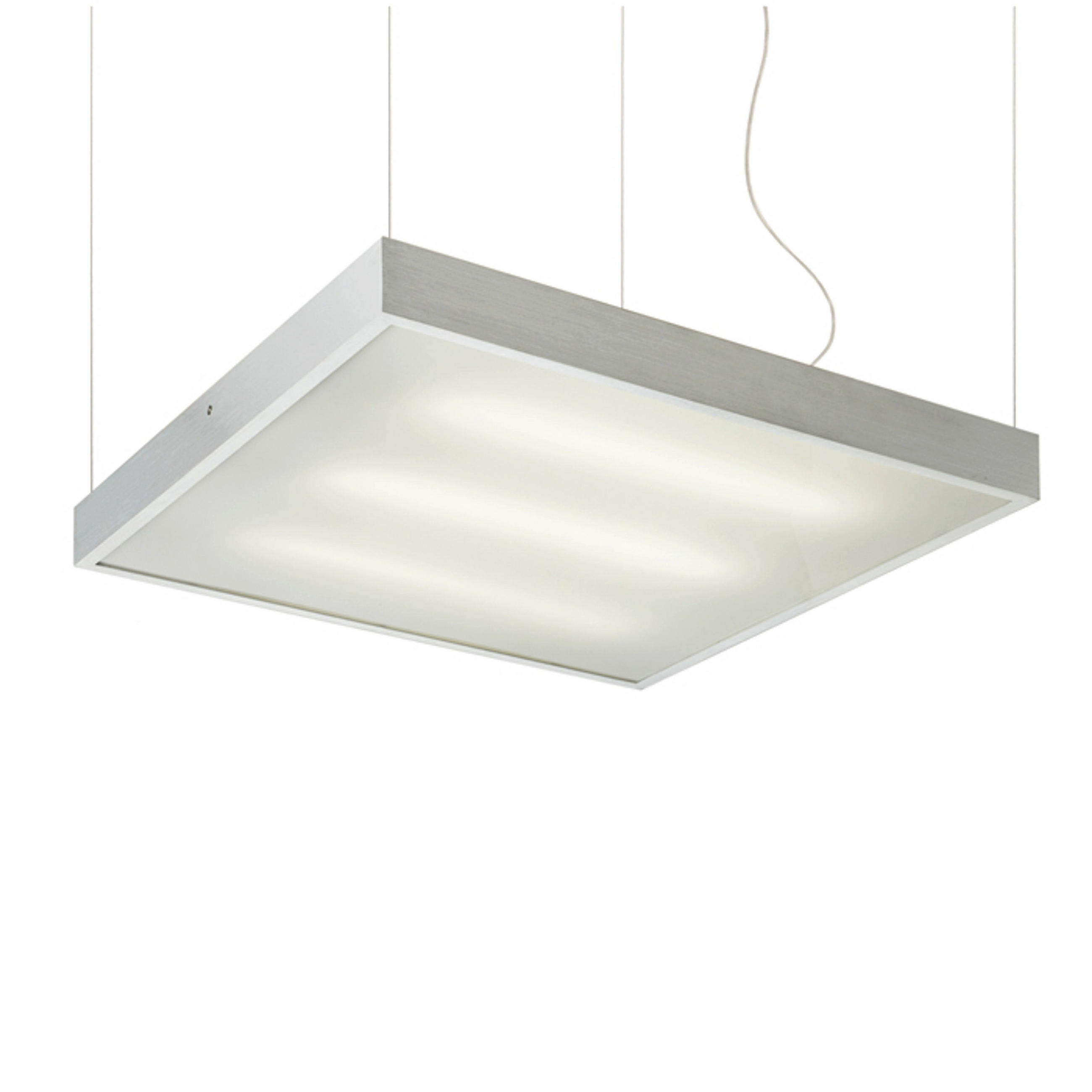 PENDELLEUCHTE STRUCTURAL 55x55 gebürstetes Aluminium 108 W - Silberfarben, Metall (30/30/120cm) - Rendl