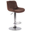 BARHOCKER Lento, Gestell Metall in Chromoptik, Samt Braun - Chromfarben/Braun, Textil/Metall (50/100/50cm) - TPFLiving