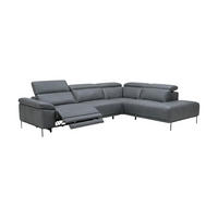 ECKSOFA Fiesta Echtleder mit 1 x Relaxfunktion Anthrazit - Anthrazit, Leder/Metall (282/220cm)