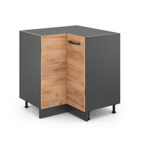 ECKUNTERSCHRANK R-Line Goldkraft Eiche 75.6 cm ohne AP - Anthrazit/Eiche Wotan, Holzwerkstoff (75.6/81.6/46cm) - Vicco