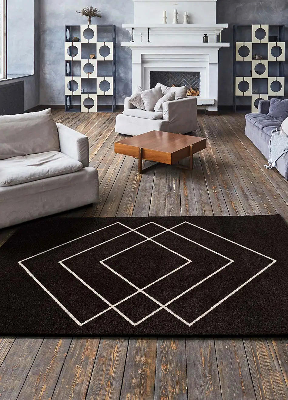 WEBTEPPICH Schwarz Breda 190/280 cm - Schwarz, Naturmaterialien/Textil (190/280cm) - Atticgo