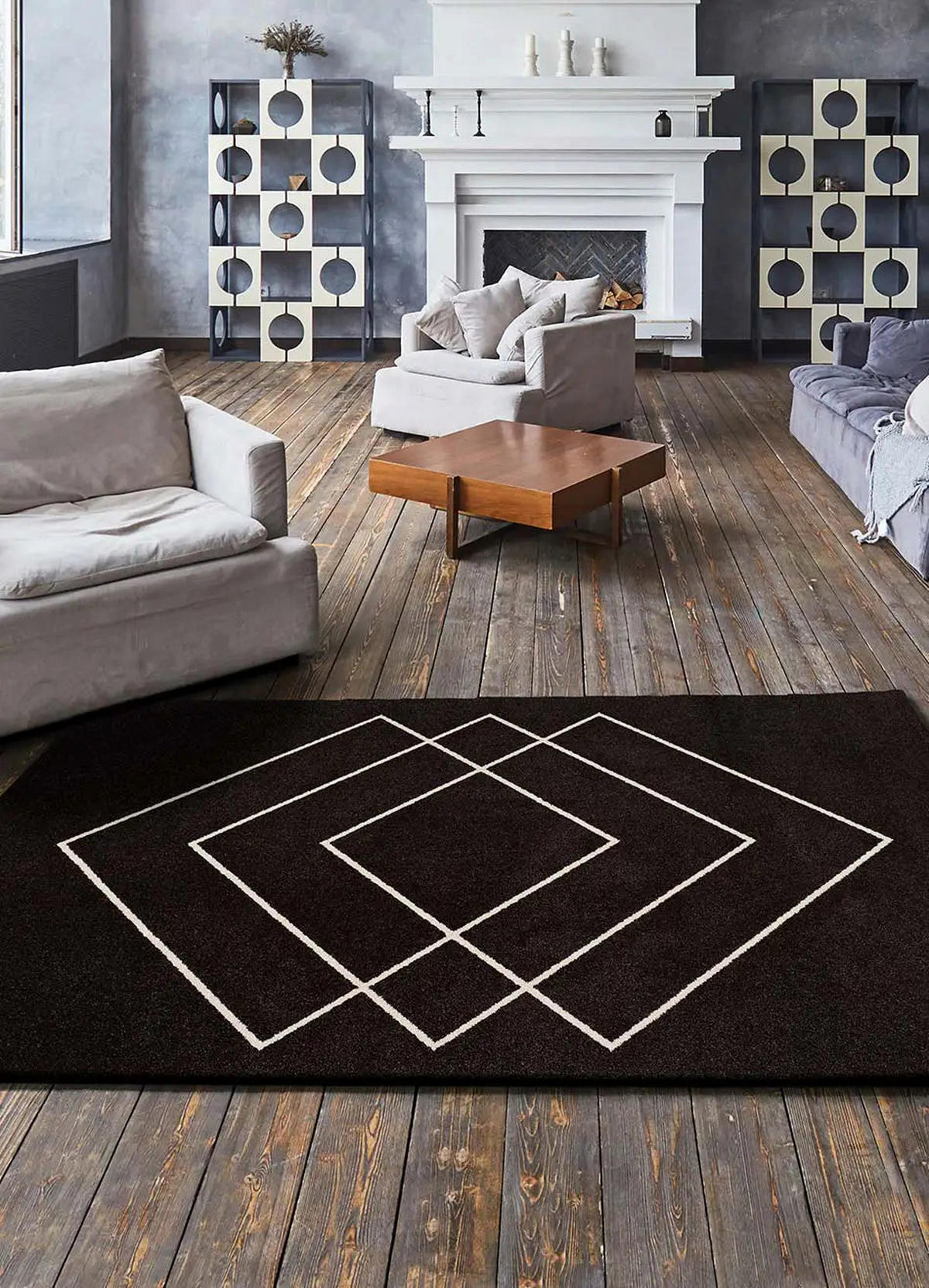 WEBTEPPICH Schwarz Breda 190/280 cm - Schwarz, Naturmaterialien/Textil (190/280cm) - Atticgo