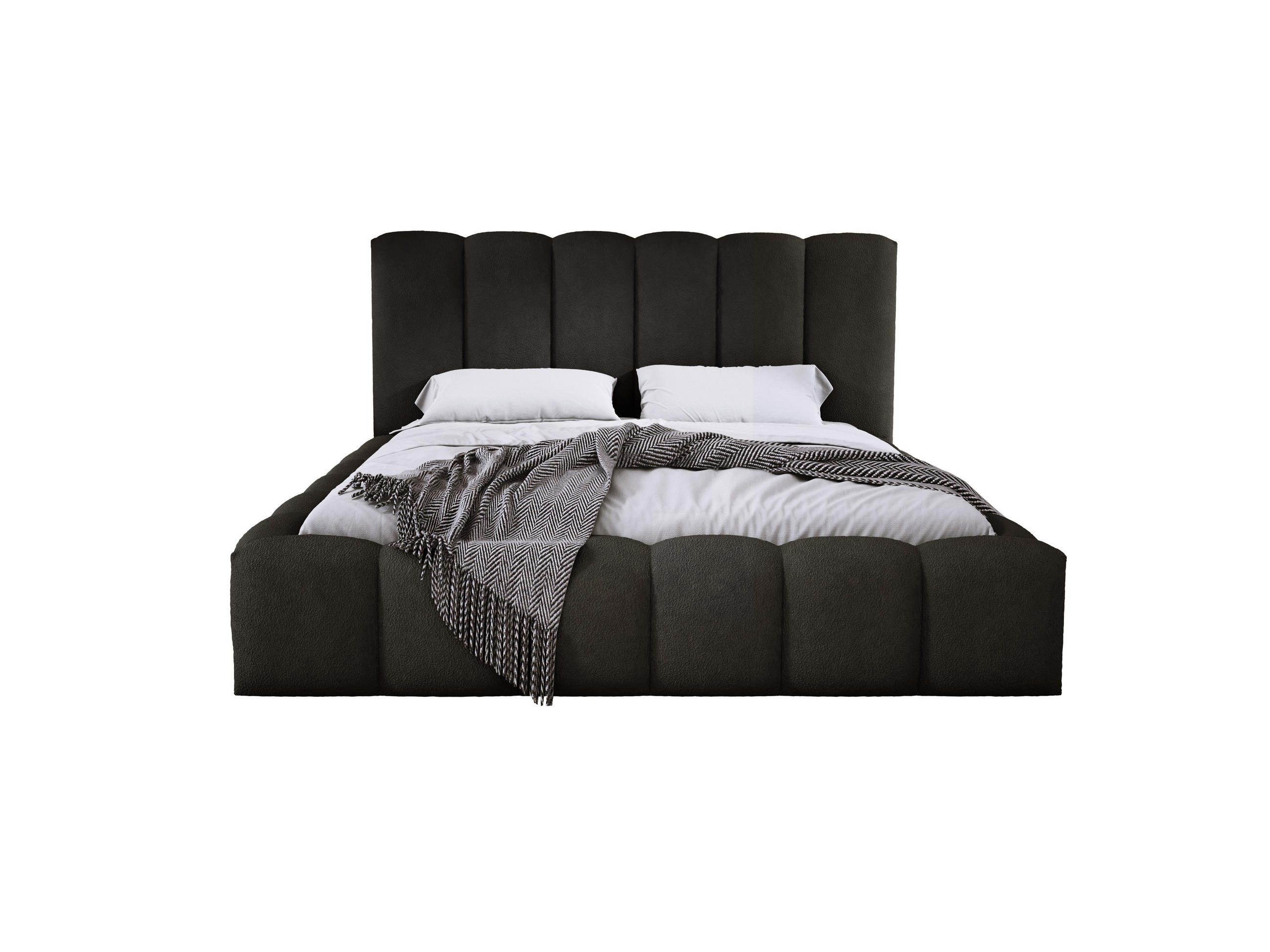 POLSTERBETT VELORA 160x200 SCHWARZ - Schwarz, Textil (160/200cm) - Luxkor24