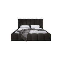 POLSTERBETT VELORA 180x200 SCHWARZ - Schwarz, Textil (180/200cm) - Luxkor24