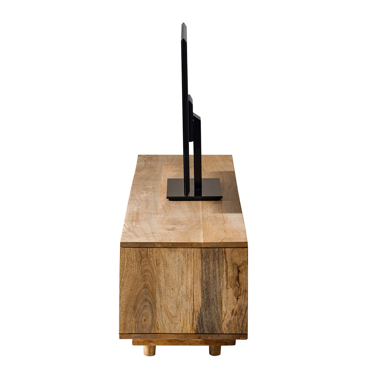 TV-LOWBOARD - Mango massiv / Wiener Geflecht - Naturfarben, Holz (180/41/40cm) - home24