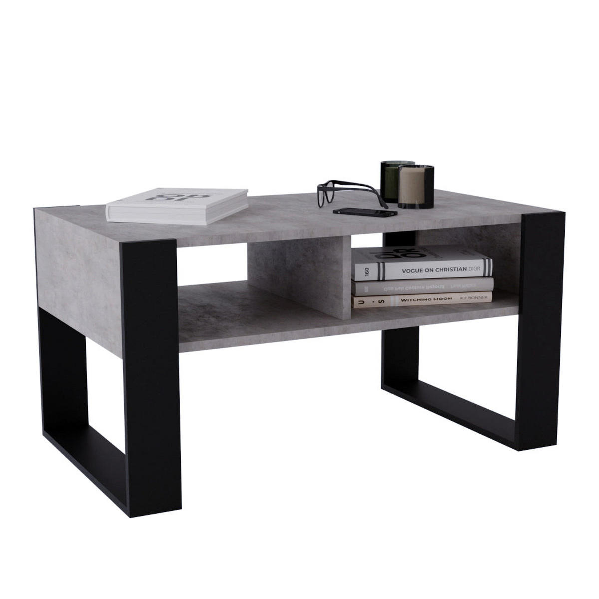 COUCHTISCH KORA 92 - Multicolor/Schwarz, Holz (53.6/92/45cm) - Mat-Haus