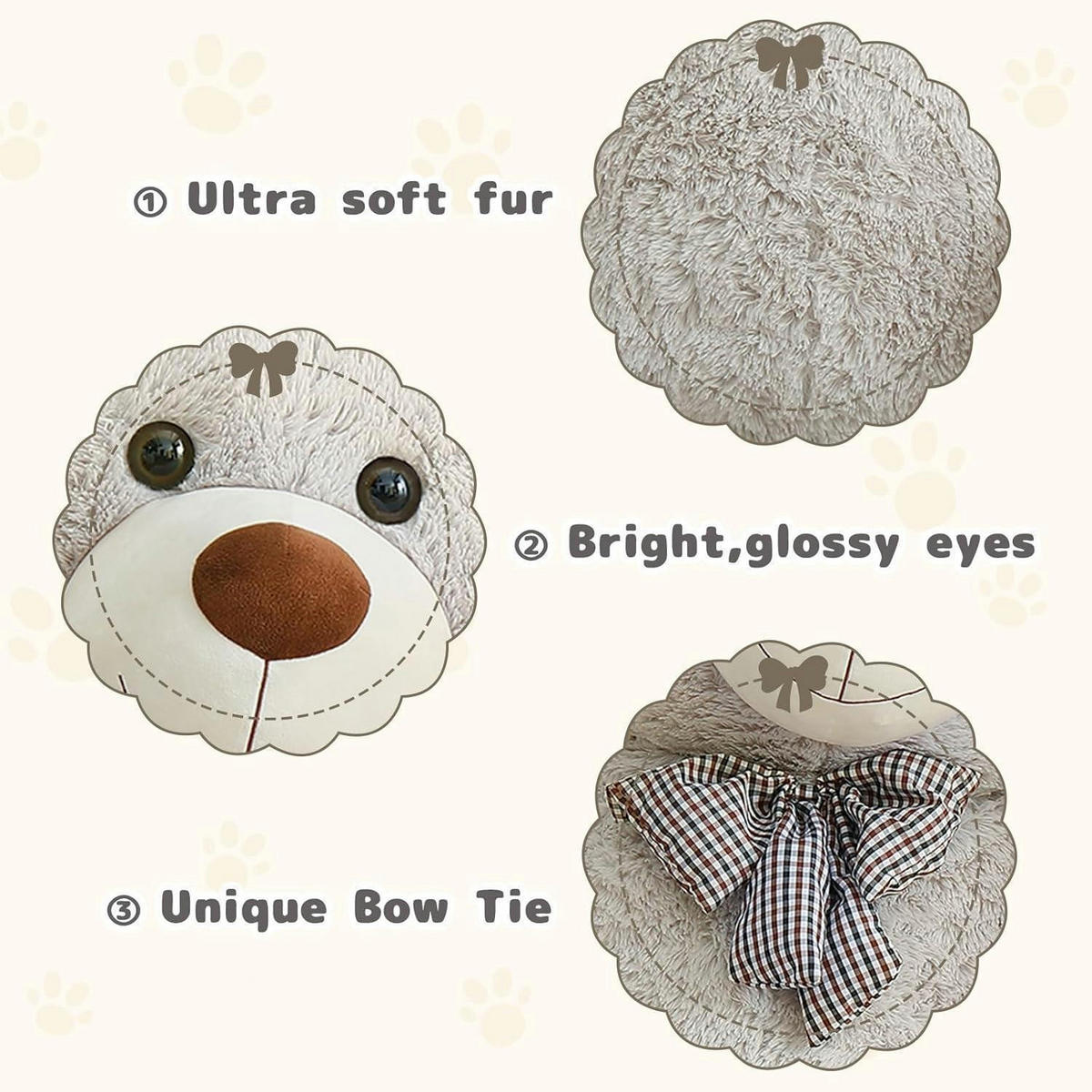 PLÜSCHTIER Teddybär 140 cm Grau - Grau, Fell (90/140cm)