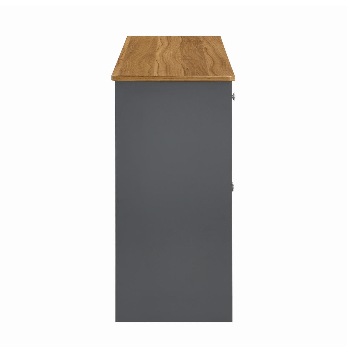 SIDEBOARD DE-38904 160/37/75 cm 4 Türen und 3 Schubladen Grauschwarz/Holz - Schwarz/Grau, Holzwerkstoff (160/75/37cm) - ComfortXL