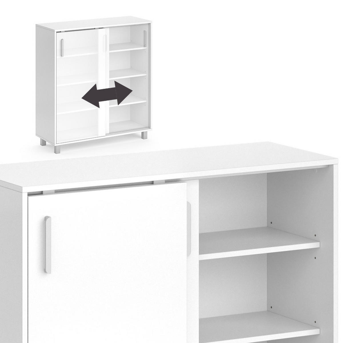 SCHUHSCHRANK Viva Weiß 100.2 x 108 cm - Weiß, Holzwerkstoff (100.2/108/37.5cm) - Vicco