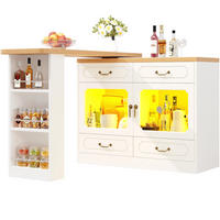 BARTISCH Ausziehbarer aus MDF mit 360° Drehplatte & LED, 135-203/39/92,8 cm, Weiß - Weiß, Holzwerkstoff (39/92.8/135cm) - Redom
