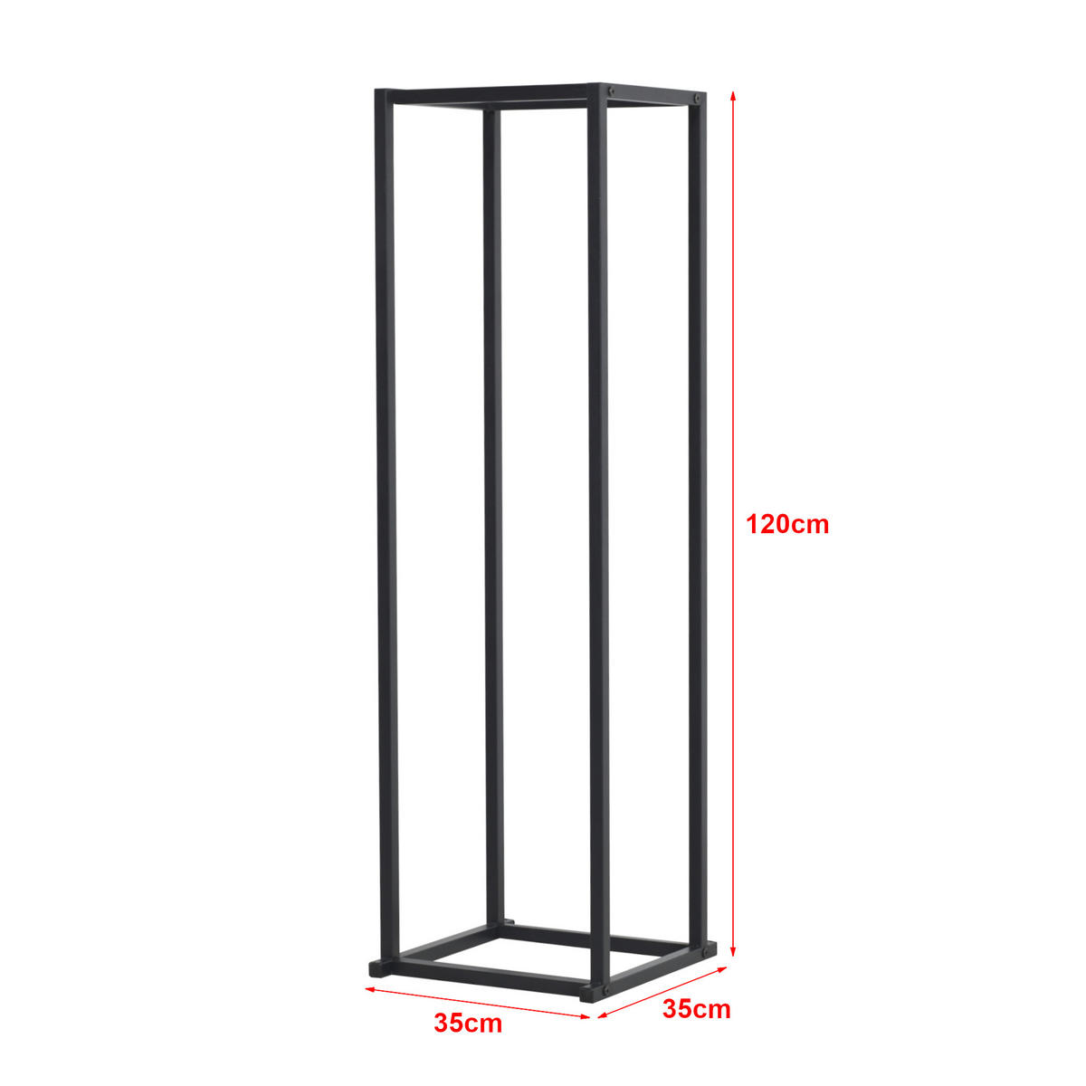 KAMINHOLZREGAL Tibro - Schwarz, Metall (35/120/35cm) - [en.casa]