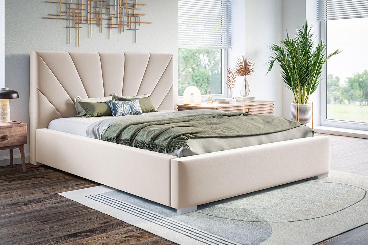 BETT Beige BEN 9 Mit Bettkasten 180x200 cm - Beige, Textil (180/200cm) - Sepro Meble