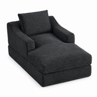 SCHLAFSOFA mit Cordbezug, Doppelschicht-Design und Schlaffunktion - Dunkelgrau, Textil (100/68/162cm) - EVRYAE
