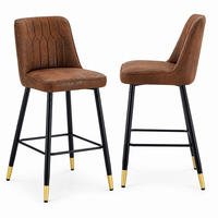 BARHOCKER 2er-Set 100 cm Braun mit Fußraste - Braun, Metall (45/100/42cm) - MIVRAY