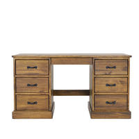 SCHREIBTISCH aus Massivholz Rustyk 1 - Dunkelbraun/Schwarz, Holz (152/60/80cm) - Seart