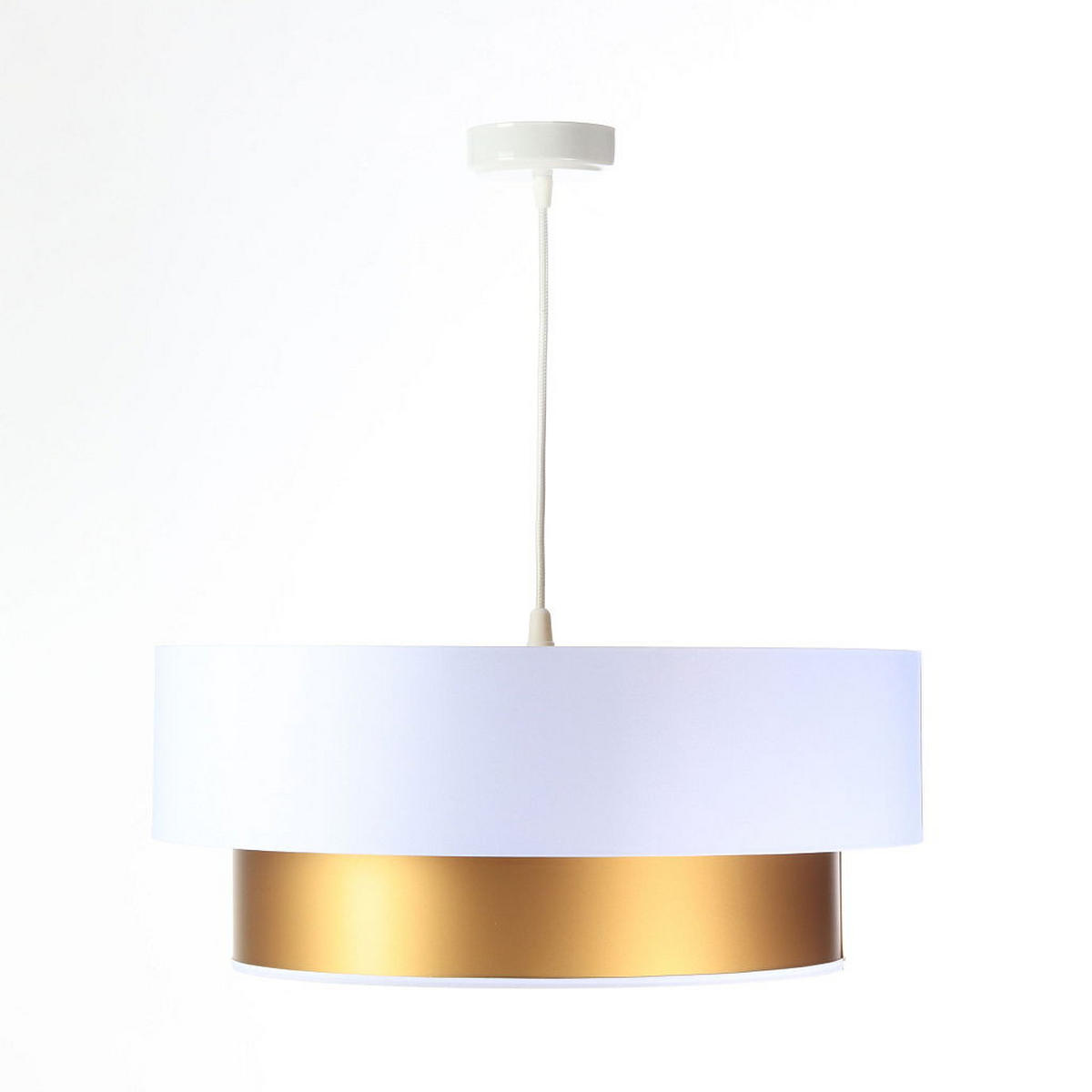 HÄNGELEUCHTE Gold 60/20 cm - Goldfarben/Weiß, Kunststoff (60/1/20cm) - ONZENO