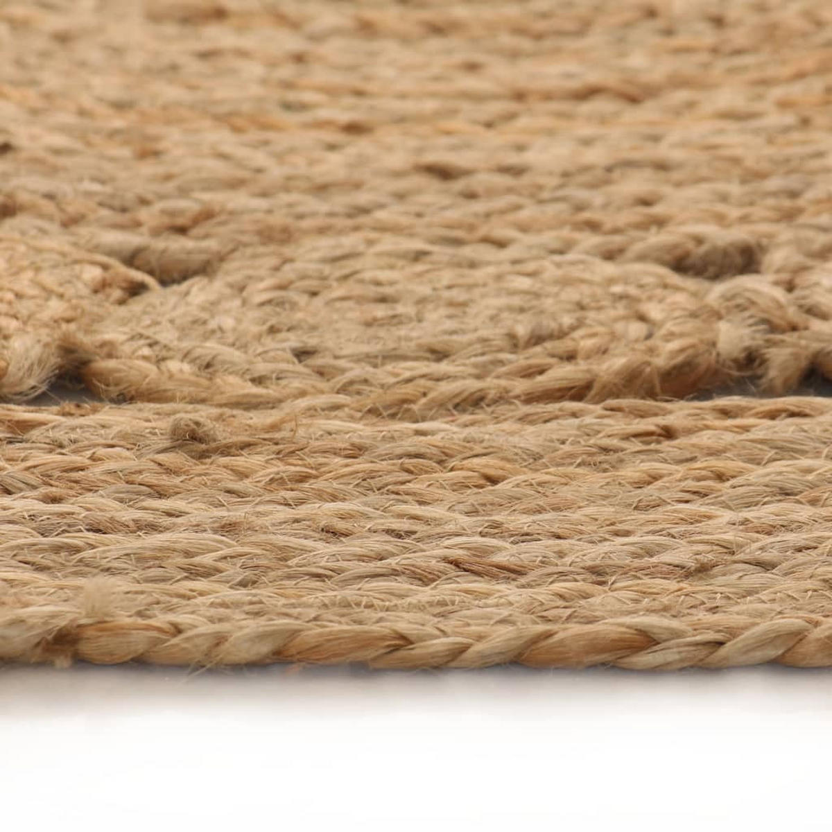 HANDWEBTEPPICH Rund 150 cm aus Geflochtene Jute - Naturfarben, Textil (150/150cm) - vidaXL
