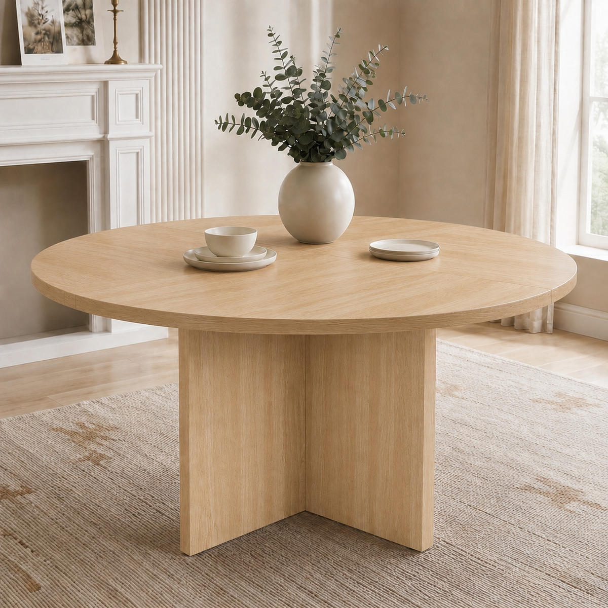 ESSTISCH rund 120 cm skandinavischer Stil DE-39836 Eichenfarbe - Eichefarben, Holzwerkstoff (120/120/75cm) - ComfortXL