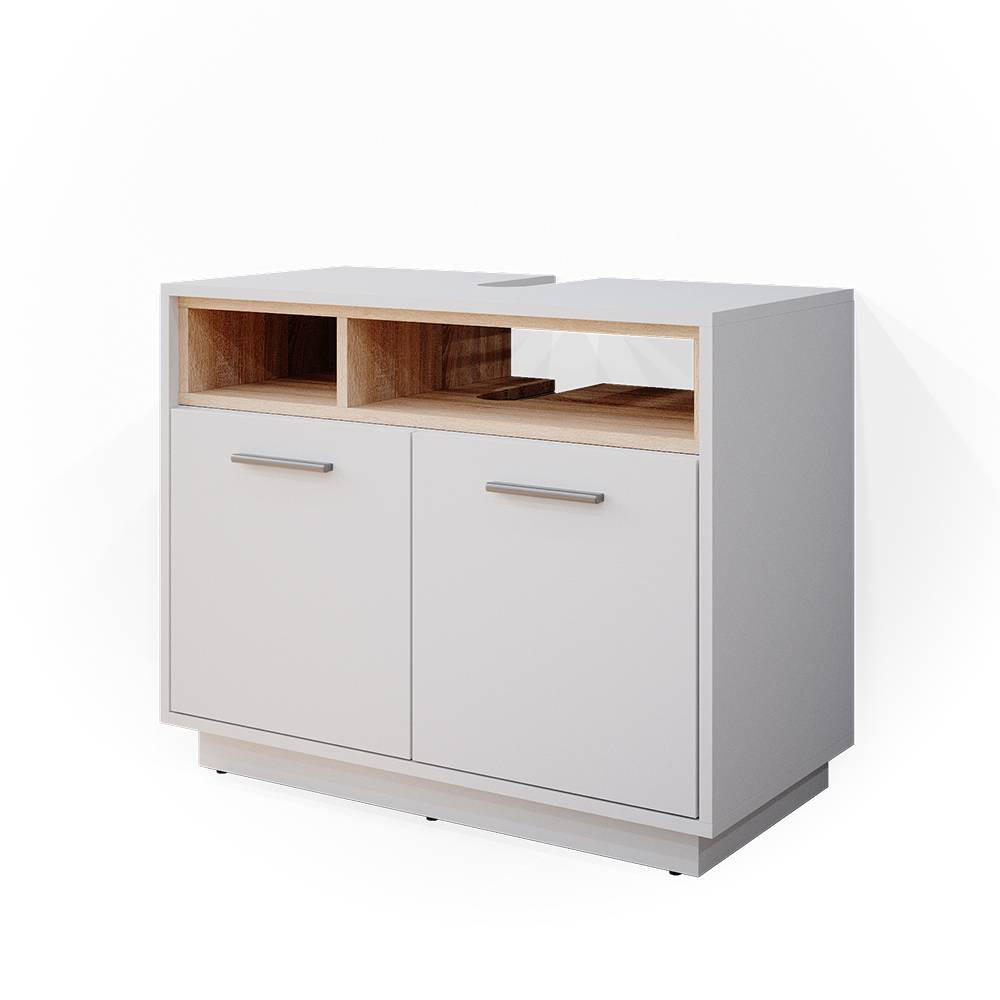 WASCHBECKENUNTERSCHRANK Beatrice Weiß 80 x 64 cm - Weiß, Holzwerkstoff (80/64/40cm) - Vicco
