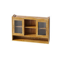 HÄNGESCHRANK 90/20/60 cm natur aus Massivholz und Glas mit Schiebetüren - Naturfarben, Glas (90/60/20cm) - OKWISH