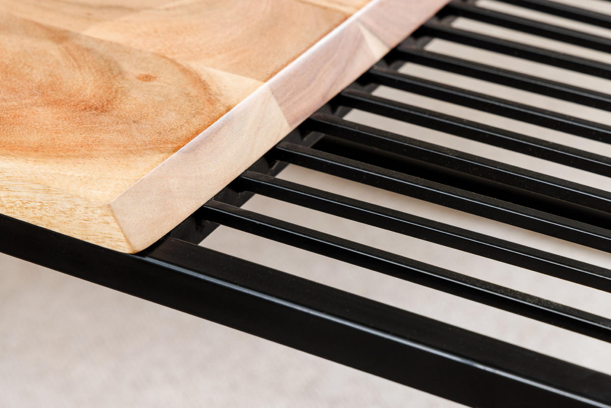 COUCHTISCH ARCHITECTURE Eisen rechteckig Natur|Schwarz 90cm - Schwarz/Braun, Holz/Metall (60/90/30cm) - riess-ambiente