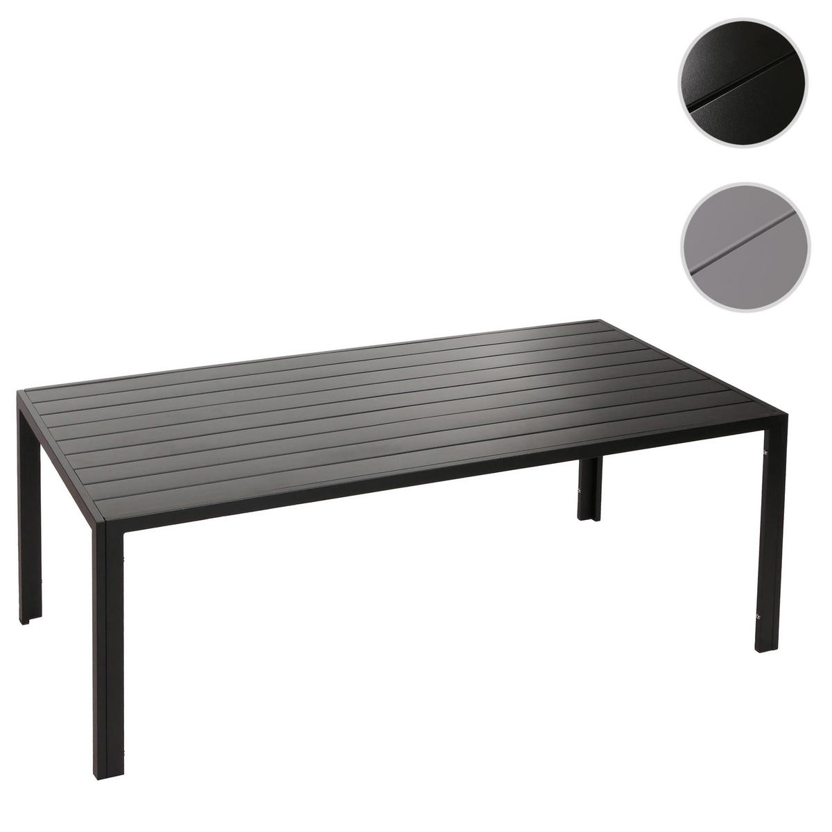 ALU-ESSTISCH rechteck Anthrazit - Anthrazit, Metall (80/180/73cm) - MCW