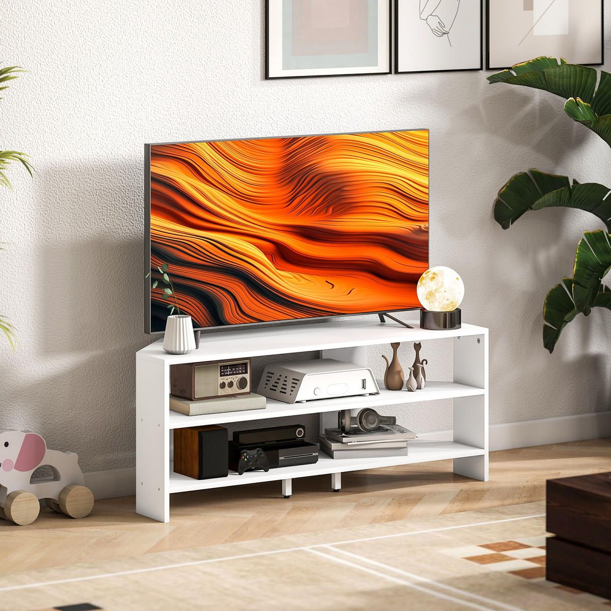 TV-MÖBEL Weiß 1 Stück - Weiß, Holzwerkstoff (110/45/36cm) - GiPP