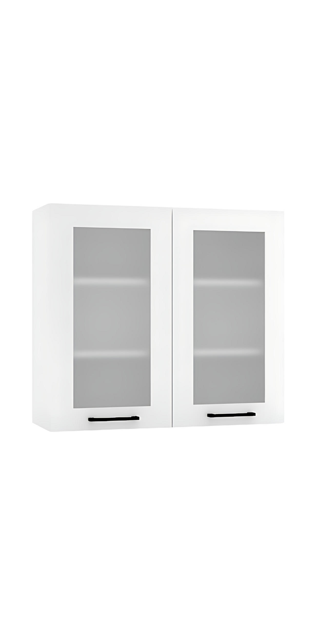 GLASHÄNGESCHRANK WS80 P/L - Dnoria - Elegante Wandlösung - Weiß, Holz/Metall (80/72/30cm) - ROYAL24_MARKT