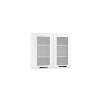 GLASHÄNGESCHRANK WS80 P/L - Dnoria - Elegante Wandlösung - Weiß, Holz/Metall (80/72/30cm) - ROYAL24_MARKT