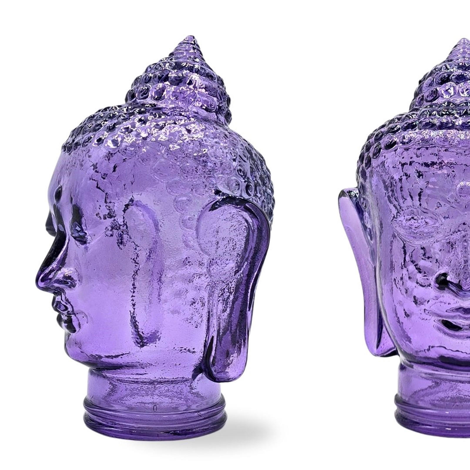 DEKO GLASKOPF THAI BUDDHA Glas, 30 cm Höhe T05 violett - Violett, Glas (19/30/19cm) - DESIGN DELIGHTS
