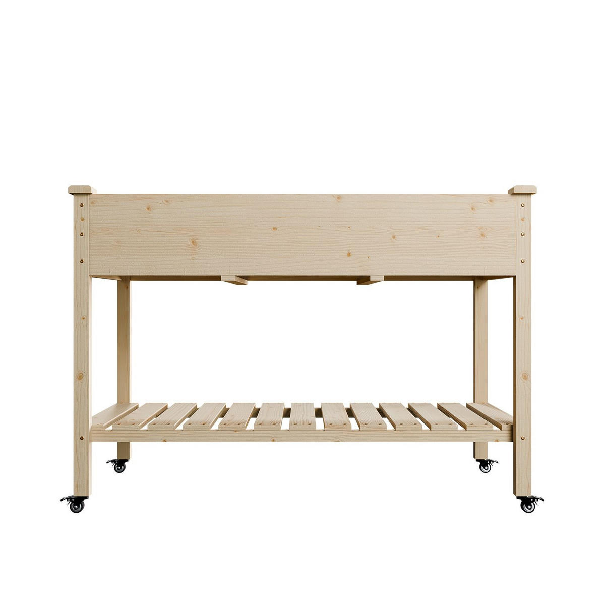 HOCHBEET Freya 123/60/83 cm Holz mit Räder - Naturfarben, Holz (123/83/60cm) - Juskys