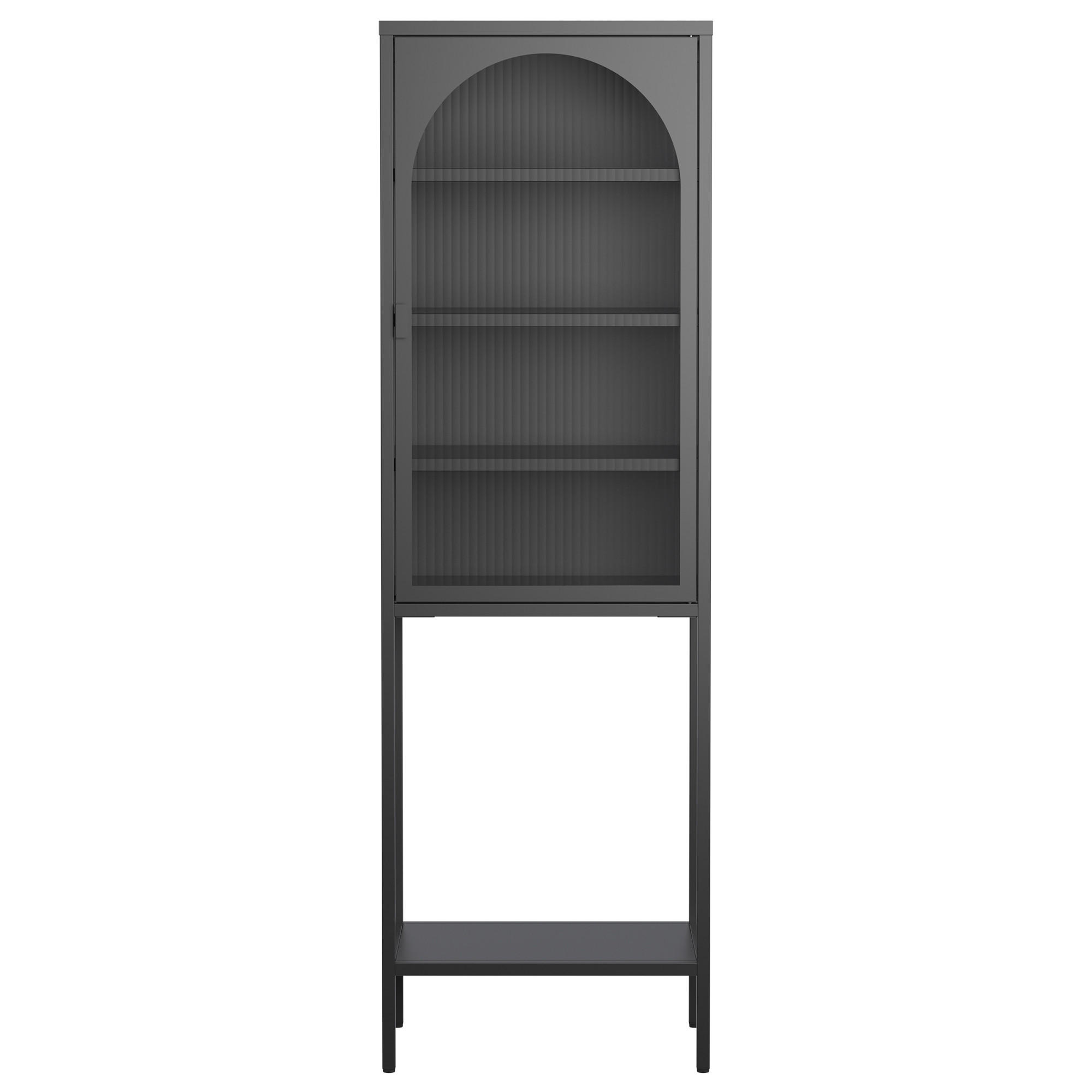 VITRINENSCHRANK Schwarz 50/35/160 cm - Schwarz, Glas (50/160/35cm) - PANGIVO
