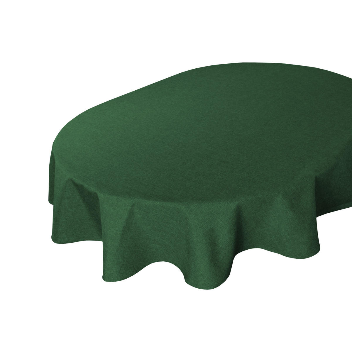 TISCHDECKE Leinenoptik 135/180 cm oval Dunkelgrün - Dunkelgrün, Textil (135/180cm) - TiborTex