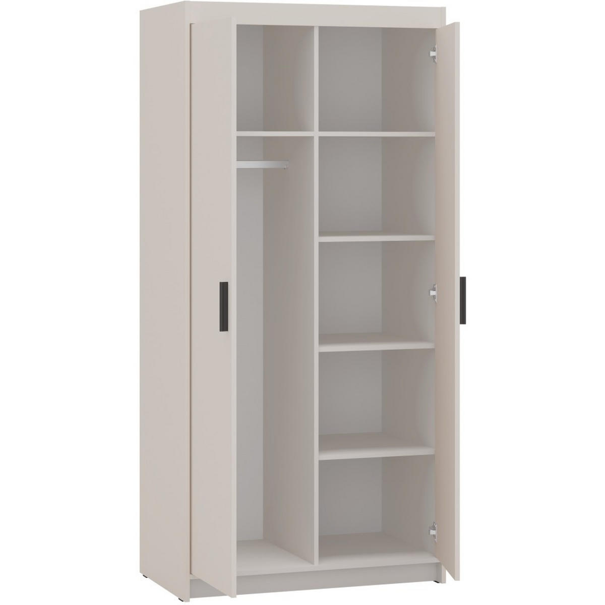 DREHTÜRENSCHRANK Elena mit 2 Türen, ohne Spiegel, Sandbeige - Sandfarben, Holzwerkstoff (90/190/53cm) - Beautysofa
