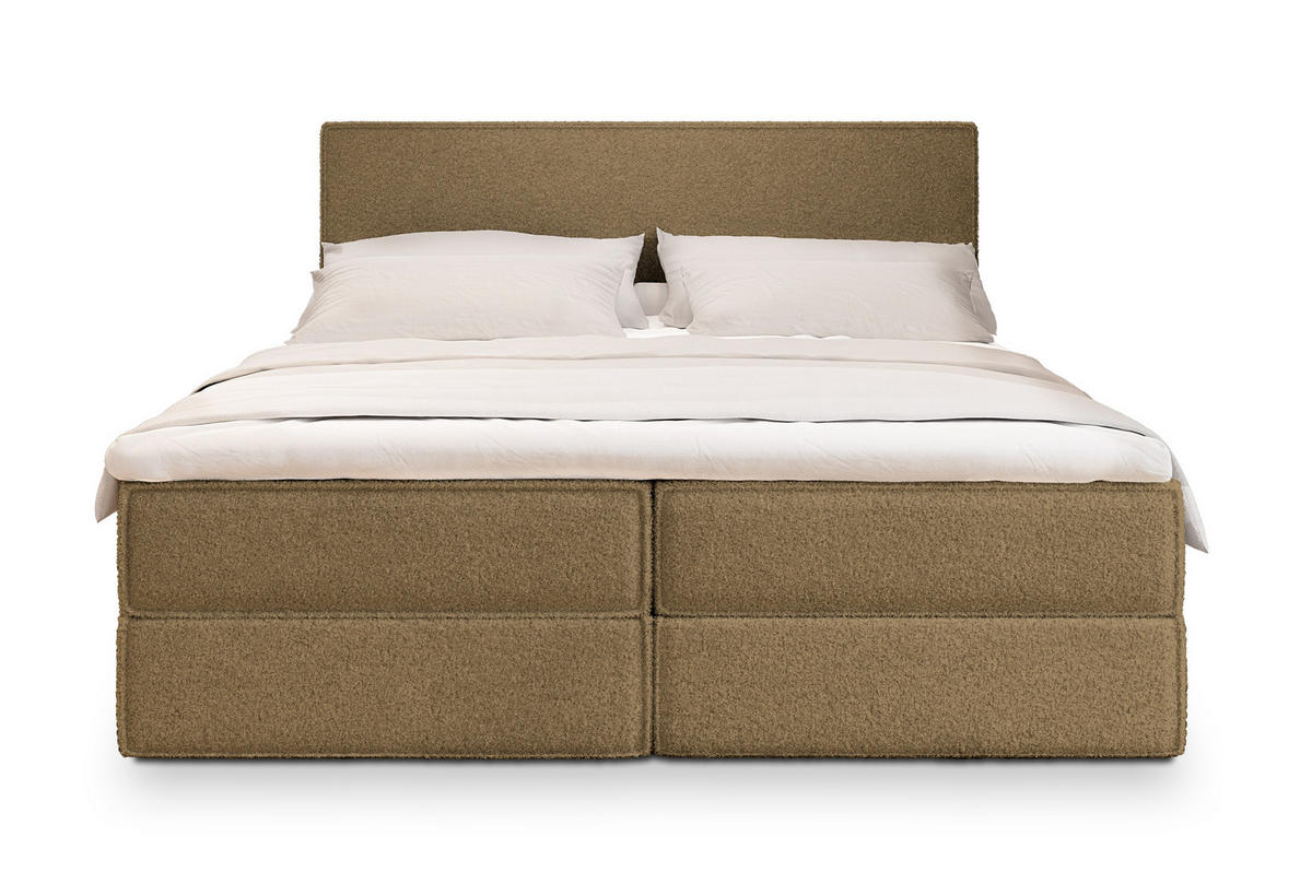 POSTEL BOXSPRING PELLIO 160x200 cm, s matrací a úložným prostorem, med - med, kompozitní dřevo/textil (160/200cm) - MASSENO