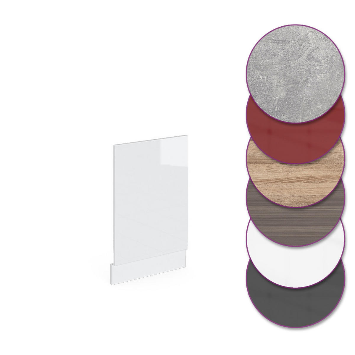 FRONTBLENDE R-Line Weiß Hochglanz 45 cm ohne AP - Weiß Hochglanz/Weiß, Holzwerkstoff (45/57.2/1.6cm) - Vicco