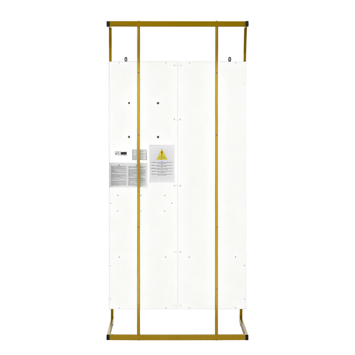 GARDEROBE Flurgarderobe Spiegel Schuhschrank Metallrahmen All-in-One Stauraum mit Soft-Close - Goldfarben/Weiß, Glas/Holzwerkstoff (78/180.5/38.5cm) - EVRYAE