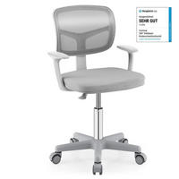 KINDER‑BÜROSTUHL 360°drehbar grau - Grau, Kunststoff (54/80/54cm) - COSTWAY