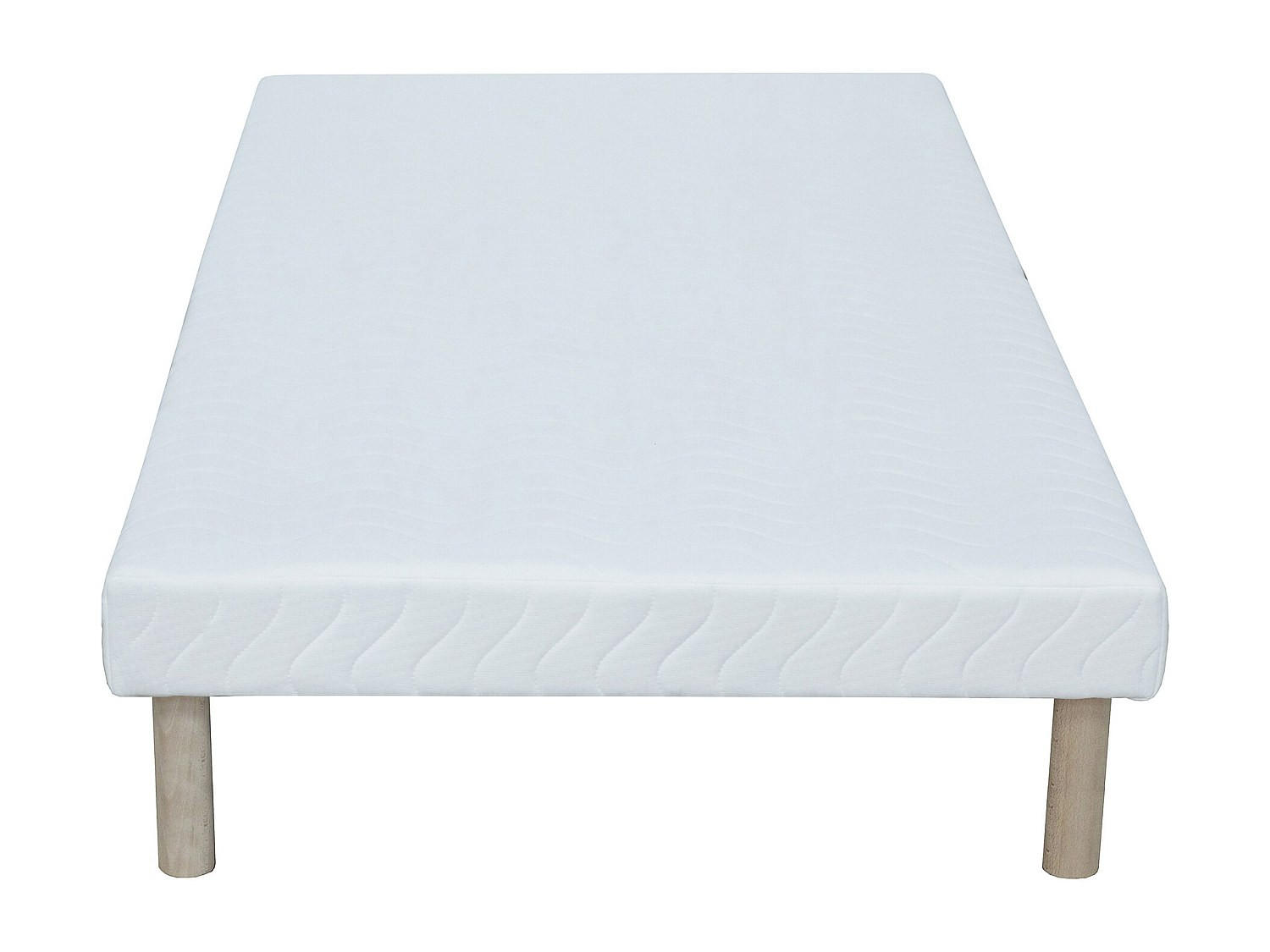 BETTGESTELL mit Lattenrost - 1 Person - stoff - weiß Asthenis - Weiß, Holz/Textil (90/190cm) - Vente-Unique