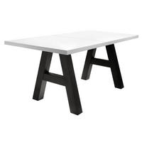 ESSTISCH ausziehbar Elia 7 160 x 90 x 75 Esszimmertisch Schwarzstahl/Weiß Matt Lack - Weiß, Holz (160/90/75cm) - 58aufmkessel