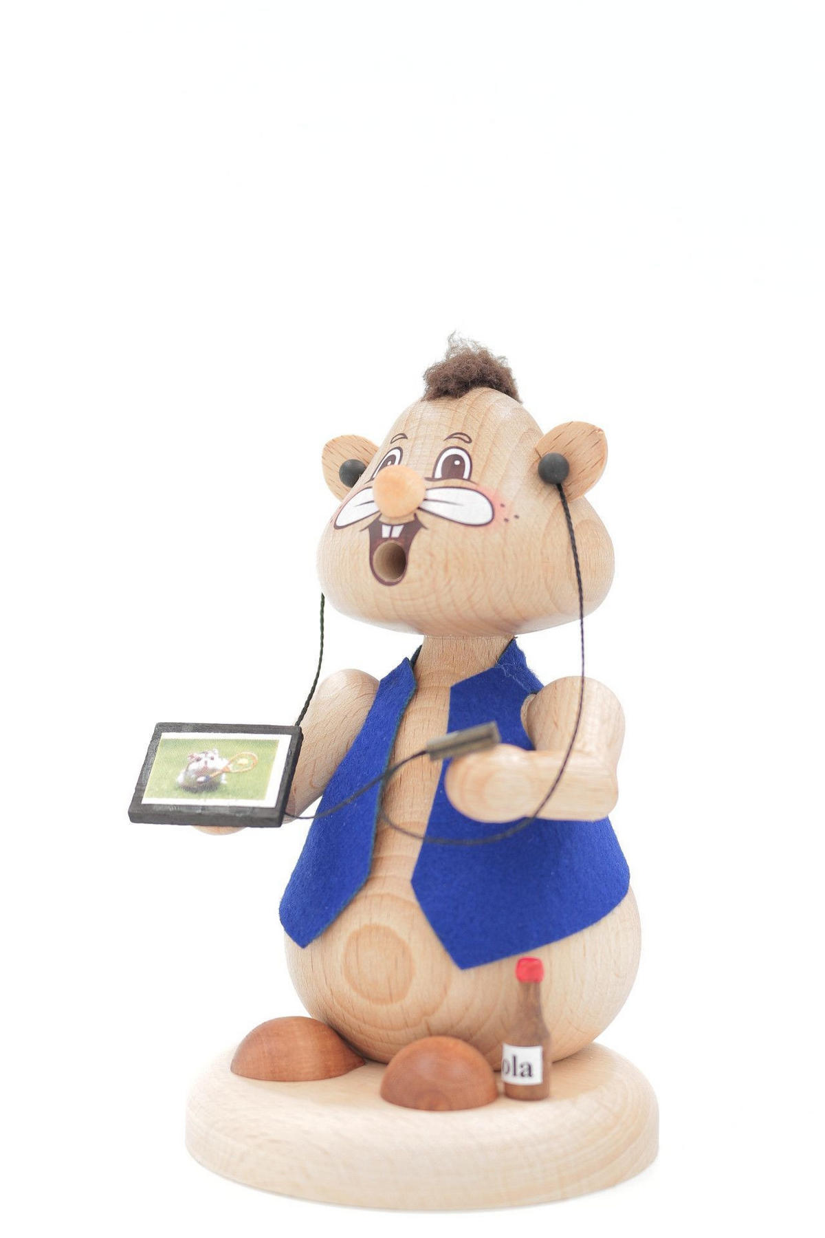 RAUCHFIGUR Hamster Computerfreak 13 cm - Multicolor, Holz (8/13/0.1cm)