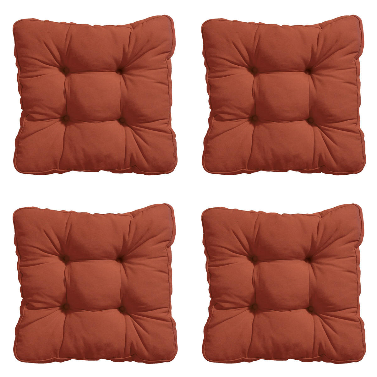 SITZKISSEN Panama 47/47 cm 4er-Set - Rotbraun, Textil (47/8/47cm) - Madison