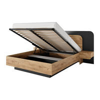 BETT mit Bettkasten - 2 Personen - holz - anthrazitgrau, naturfarben hell Desado - Anthrazit/Naturfarben, Holz (160/200cm) - Vente-Unique