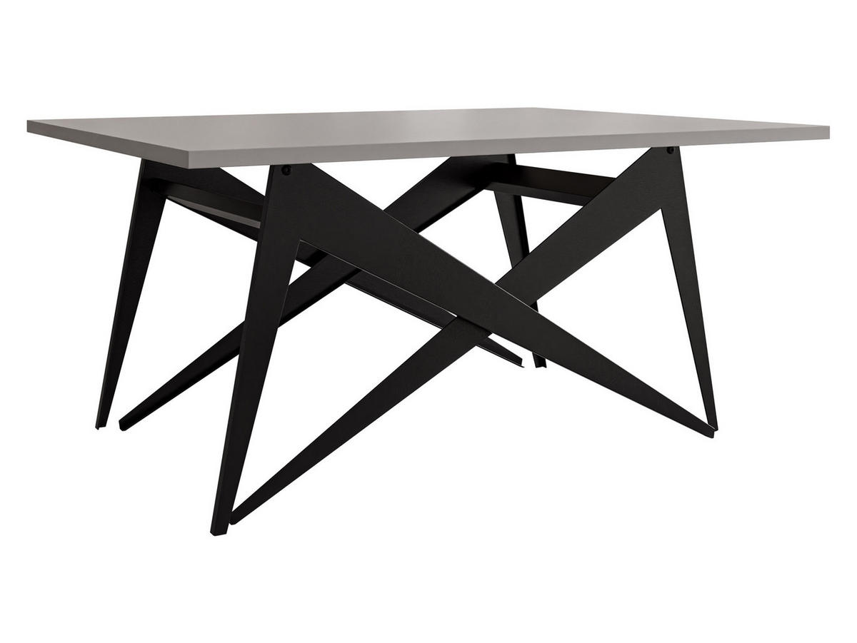 2-IN-1 COUCHTISCH UND ESSTISCH Xena - Hellgrau/Schwarz, Holzwerkstoff/Metall (70/90/45cm) - MIRJAN24