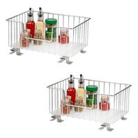 KORBAUSZUG (2er Set), 40 cm Breite, für Oberschränke, Chrom - Silberfarben, Metall (40/20/28.5cm) - bremermann