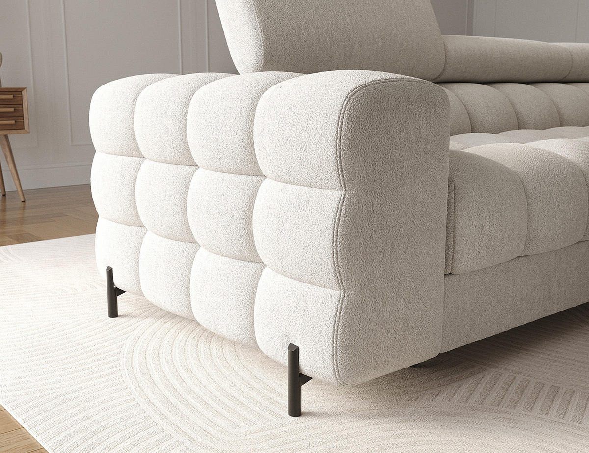 ECKSOFA Neviro R - Weiß (Amore 01) - Weiß, Holzwerkstoff (285/181cm) - Möblo