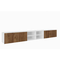 TV-SCHRANK Weiß Katania Noeli 300 Offene Regale Riffelung - Weiß/Braun, Holzwerkstoff (300/41/40cm) - Sepro Meble