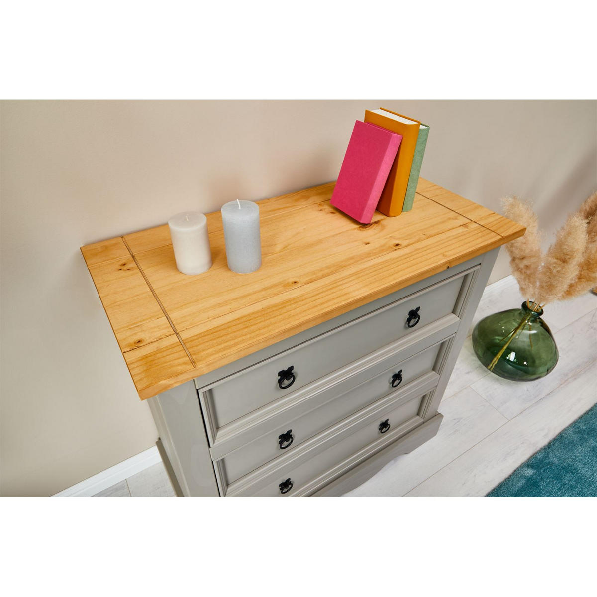 KOMMODE TEQUILA - Braun/Grau, Holz (88/86/44cm) - IDIMEX
