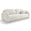 SOFA LOOP Schlaffunktion & Bettkasten PUR-Schaum Schwarze Kunststofffüße skandinavischer Stil lose Rückenkissen freistehend 234x112x86 cm Cream - Creme, Holz/Textil (234/86/112cm) - DomoHome